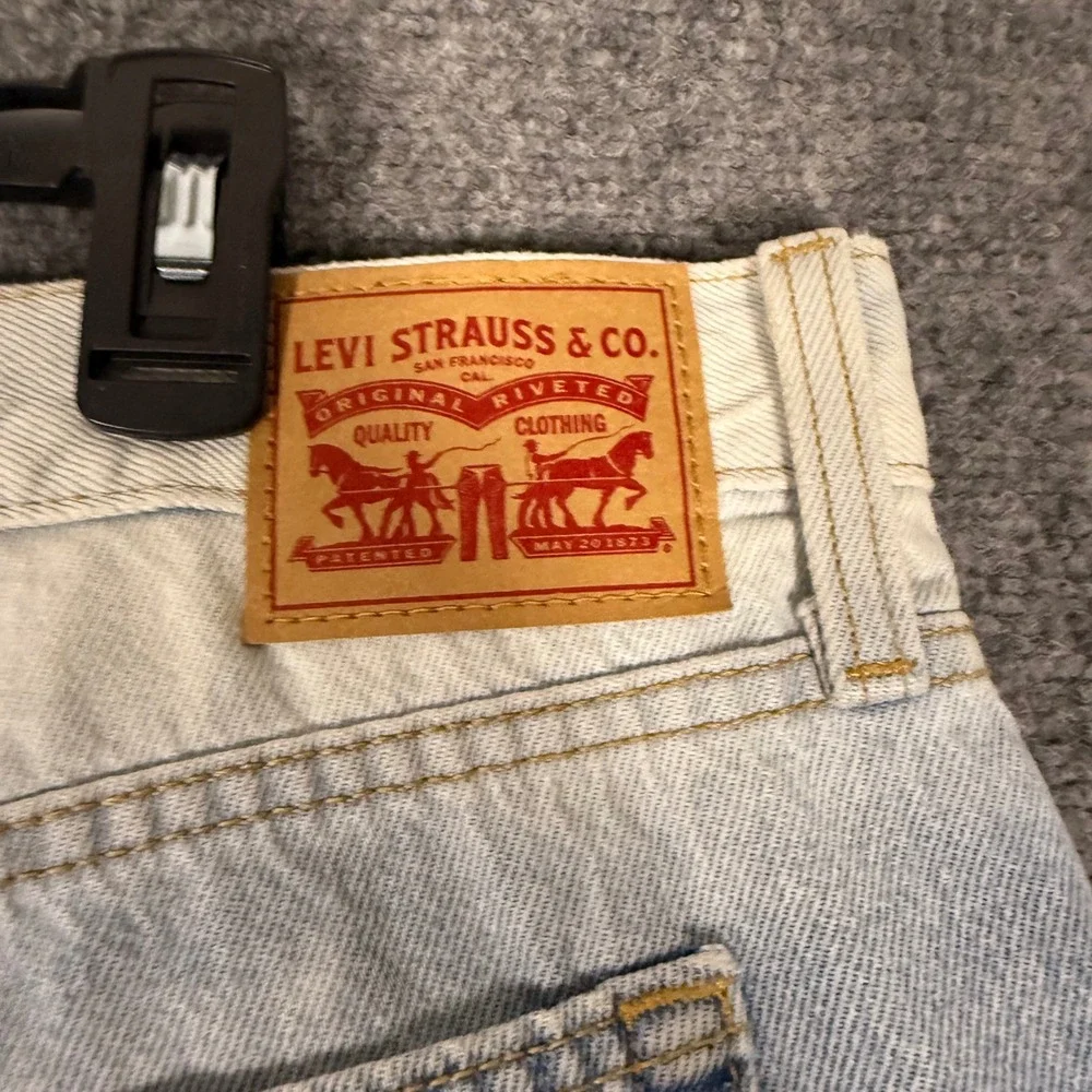 Levi's Wedgie Straight Jeans Men's 38x28 Blue Ombre Dip Dye Cotton Denim